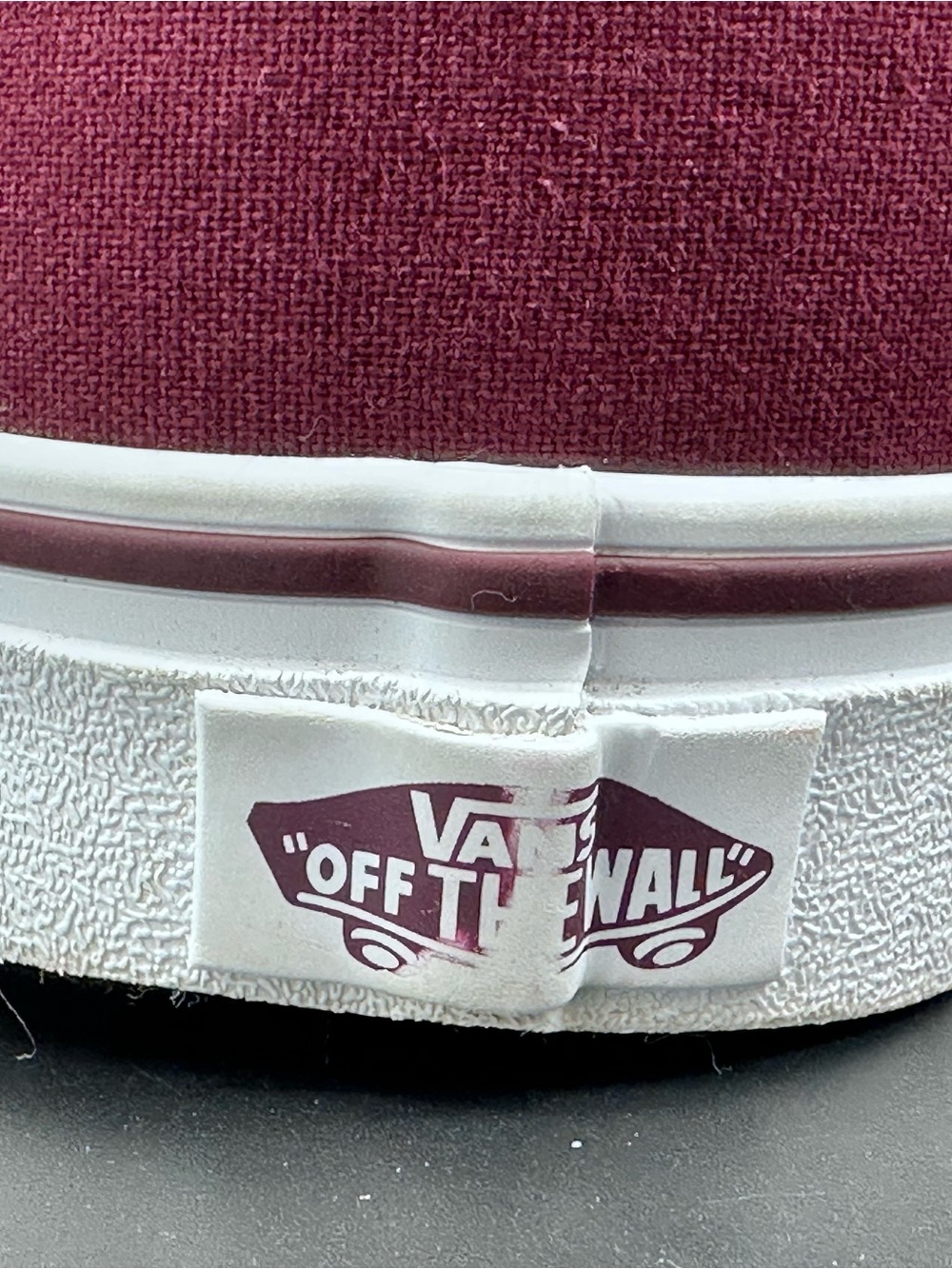 Size 10 Vans Ward Low Top Women’s Sneakers Burgundy Canvas White Stripe Shoes - Picture 7 of 14